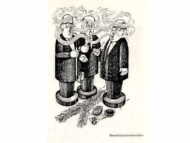 "Beweihräuchermännchen" - Karikatur aus dem Buch