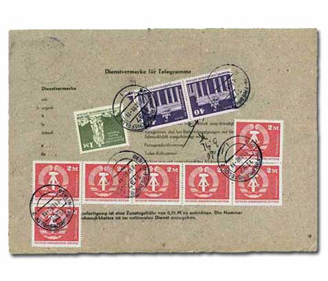 Telegrammgebühr wurde in Briefmarken verrechnet 