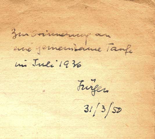 Handschriftlicher Vermerk Jürgen Kuczynskis auf dem Umschlagblatt