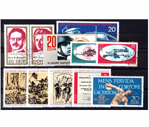 Jahreskollektion 1971, Rosa Luxemburg/Karl Liebknecht, NVA, Leipziger Frühjahrsmesse, Pariser Kommune, Lunachod, Olympisches Komitee
