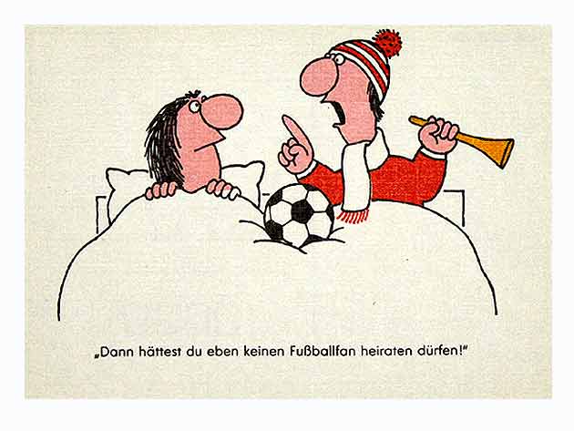 Jörg Rückmann: Postkarte "Fußballfan", Fussball Knüller. Humorvolle Karikaturen zum Fußball