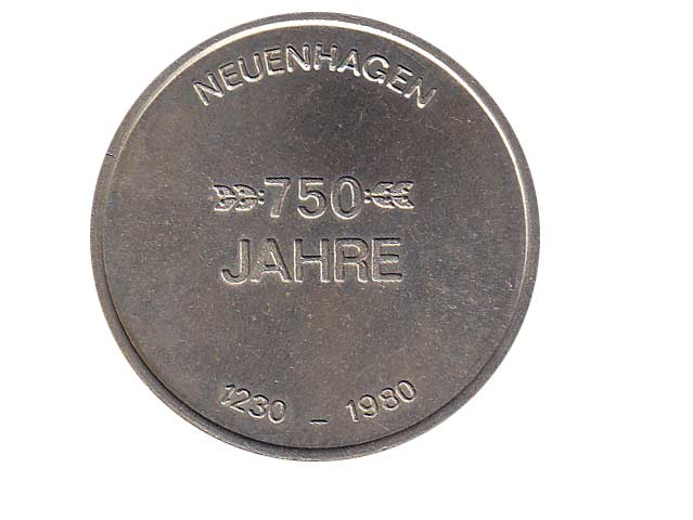 Gedenkmünze "750 Jahre Neuenhagen". 1230-1980. Nyenhove