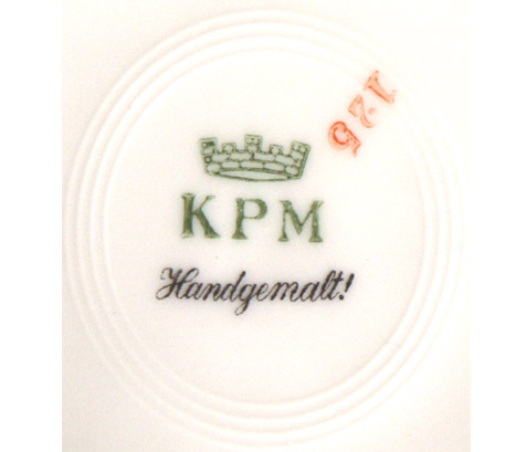 KPM Bodenmarke der Sammeltasse, Untertasse und Teller