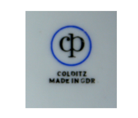 Bodenmarke des Mokkaservice "topas-perfekt" VEB Porzellanwerk Colditz 