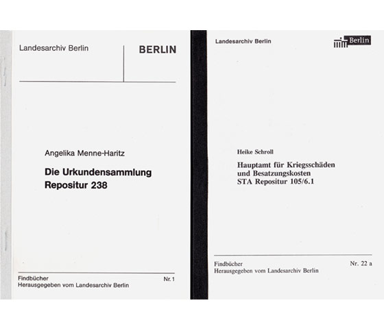 Büchersammlung "Findbücher Landesarchiv Berlin, Bibliotheksbestand Marienkirche Berlin". 4 Titel. 
