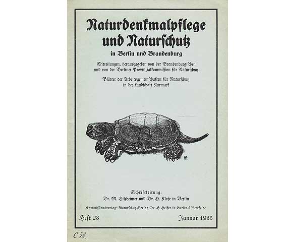Naturdenkmalpflege und Naturschutz in Berlin und Brandenburg. Schriftleitung: Dr. M. Hilzheimer und Dr. H. Klose. 3 Titel. 