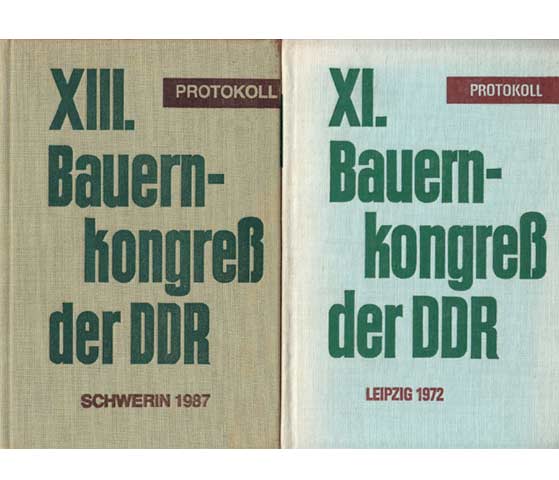 Büchersammlung "Bauernkongresse der DDR/Protokolle". 3 Titel. 