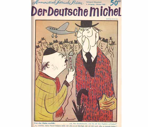 Der deutsche Michel. Humoristisch-Satirische Blätter. 2. Jahrgang Heft April 1955 und 3. Jahrgang Heft Oktober 1955