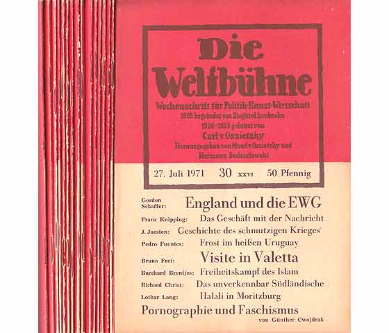 Sammlung von „Die Weltbühne". 16 Titel. 