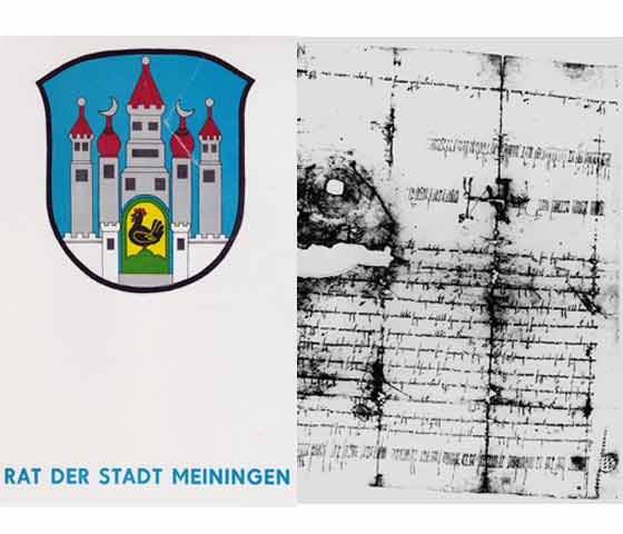 Schenkungsurkunde der Stadt Meiningen vom 1. Oktober 982