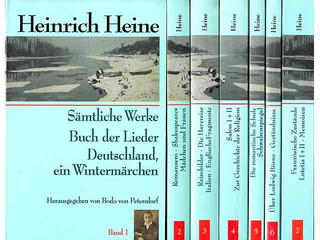 Büchersammlung "Heinrich Heine. Sämtliche Werke". 8 Titel. 