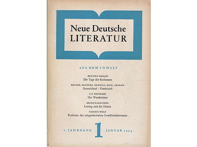 Sammlung „NDL. Neue Deutsche Literatur/1954“. 9 Titel. 
