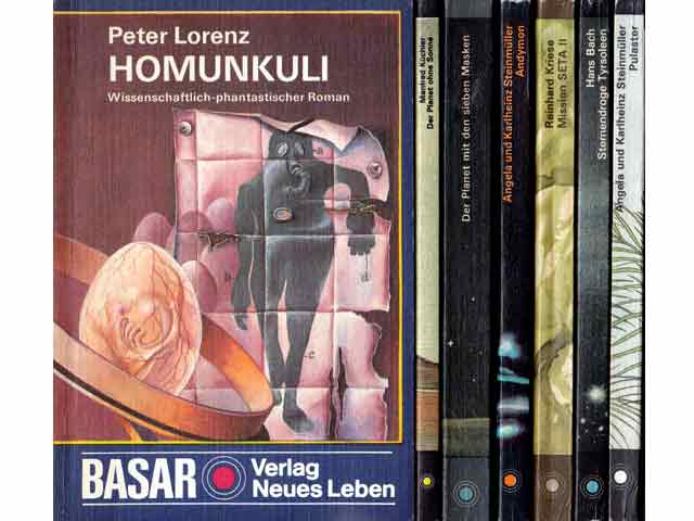 Sammlung "Wissenschaftlich-Phantastische Romane" Basar-Reihe. 7 Titel. 