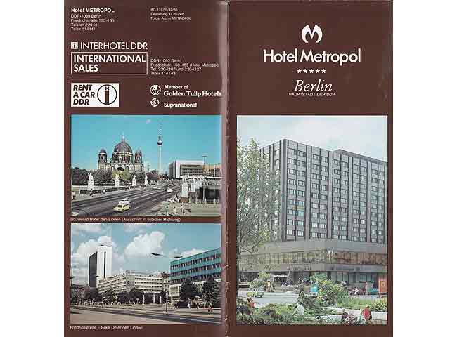 Hotel Metropol Berlin Hauptstadt der DDR. Leporello