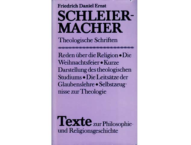 Konvolut "Friedrich Schleiermacher". 4 Titel. 