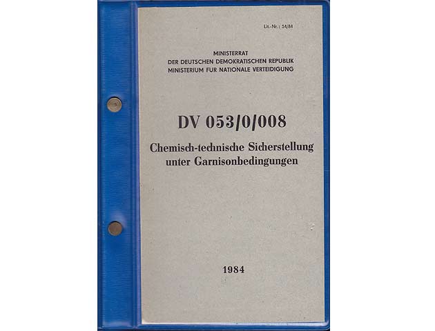 Chemisch-technische Sicherstellung unter Garnisonbedingungen DV 053/0/008