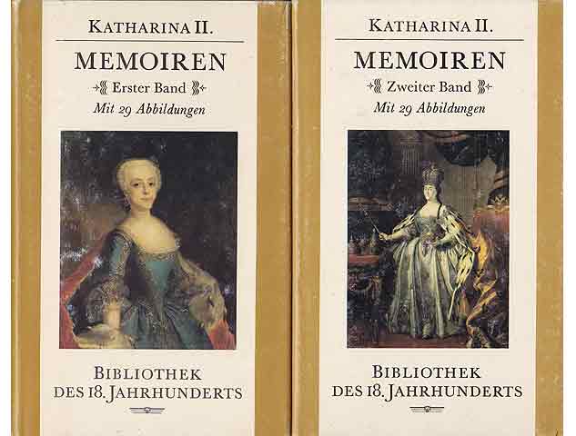 Katharina II. Memoiren. Bibliothek des 18. Jahrhunderts. Mit 29 Abbildungen. 2 Bände
