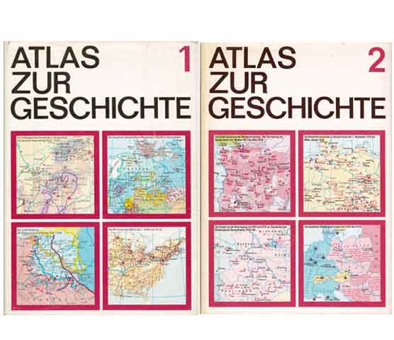 Büchersammlung "Atlas zur Geschichte in zwei Bänden". 