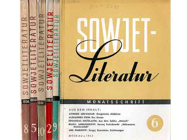 Zeitschriftensammlung "Sowjetliteratur". 6 Titel. 