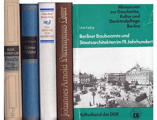 Büchersammlung "Deutsche Baumeister/Staatsarchitekten". 6 Titel. 