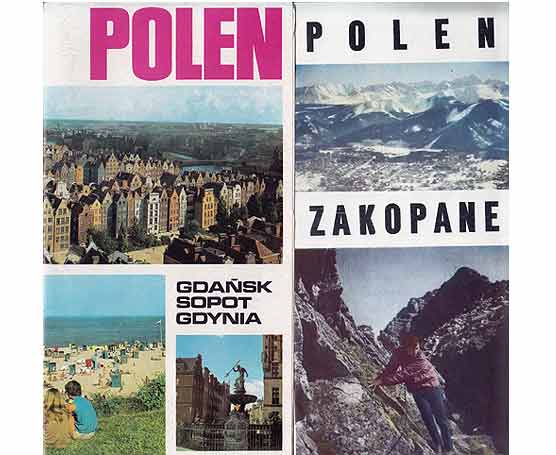 Polen. Übersichtskarten: Zakopane, Masurische Seenplatte, Gdansk, Sopot, Gdynia, Szczecin, Swinoujscie und Warschau (5 Hefte)