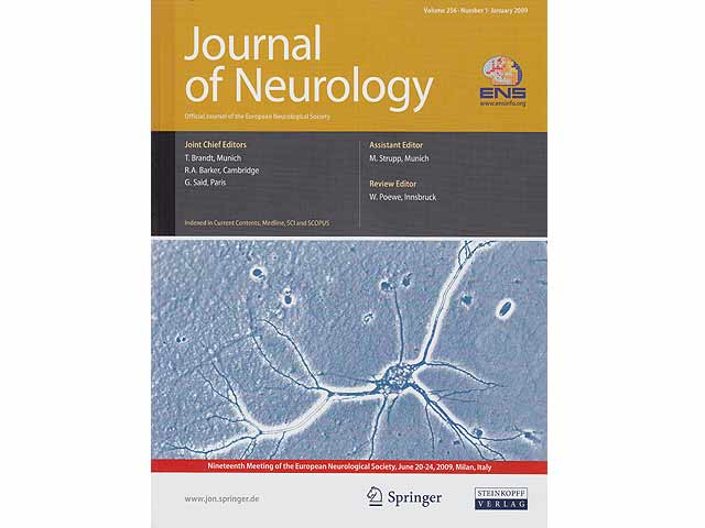 Journal of Neurology. Official Journal of the European Neurological Society. Volume 256. Number 6. June 2009. In englischer Sprache
