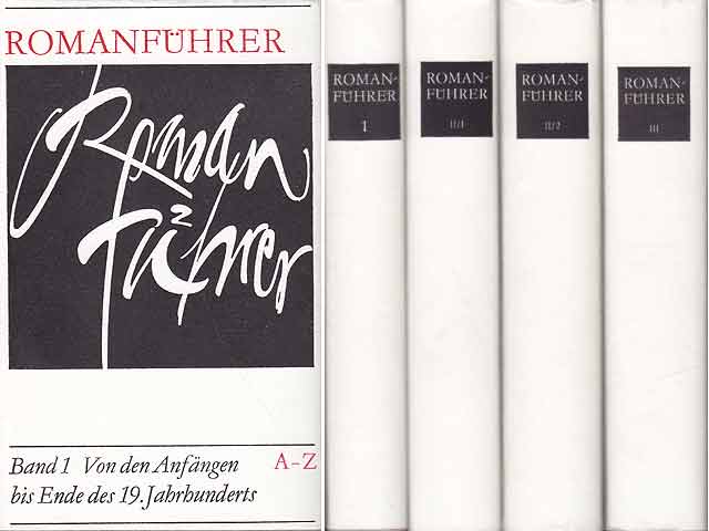 Büchersammlung "Romanführer A - Z. / DDR-Verlag". 4 Bände. 
