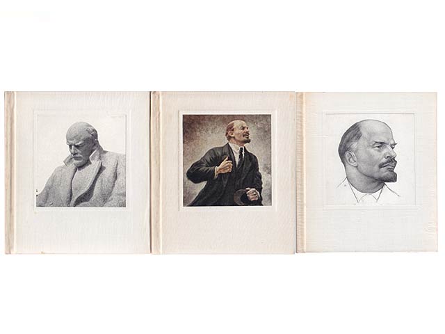 K stoletiju so dnja roshdenija W. I. Lenina (Zum 100. Geburtstag W. I. Lenin). 100 masterpieces of soviet artists paintings, drawings, Skulpture. 3 Bild-Bände mit Zeichnungen, Gemälden,  ...