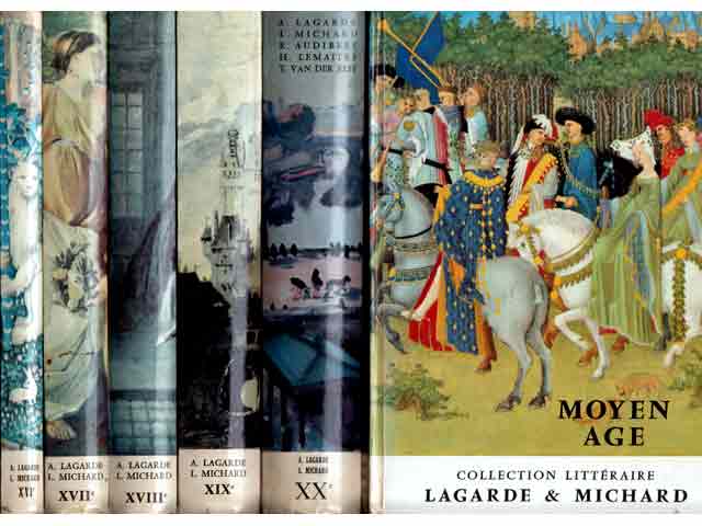 Büchersammlung "Collection Littéraire Lagarde & Michard. In Französisch“. 6 Titel. 