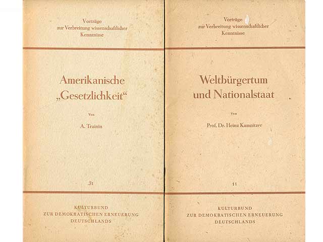Konvolut „Kulturpolitische Schriften. Kulturbund der DDR“. 3 Titel. 