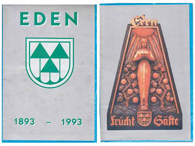 Eden 1893 - 1993. Faltkarte mit vielen Abbildungen zur Geschichte Edens