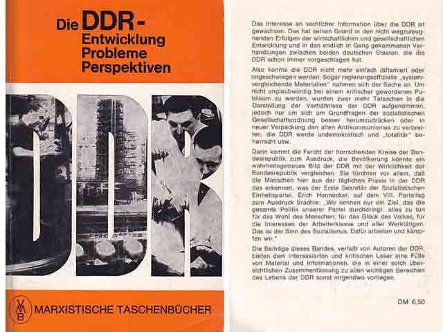 Die DDR - Entwicklung, Probleme, Perspektiven. Marxistische Taschenbücher. Reihe "Marxismus aktuell". 43