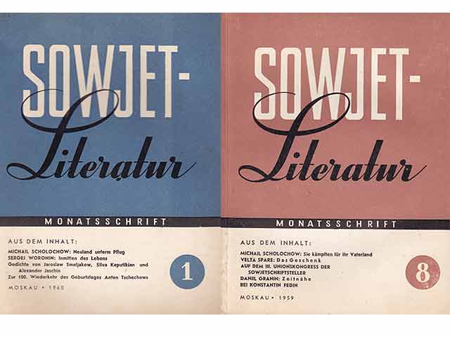 Zeitschriften-Sammlung „Sowjetliteratur“. 8 Titel (16 Hefte). 