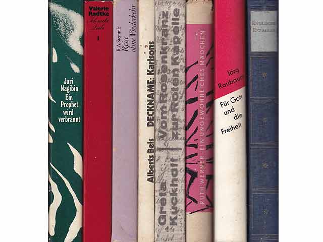 Büchersammlung „Romane, Erzählungen, Lebensberichte.“. 8 Titel. 