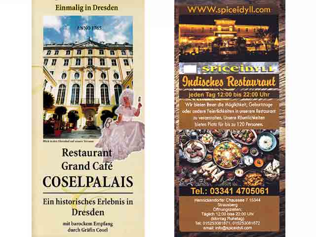 Sammlung "Speise- und Getränkekarten". 8 Titel. 