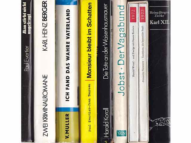 Büchersammlung „Historisches, Persönliches, Kriminalromane“. 8 Titel. 