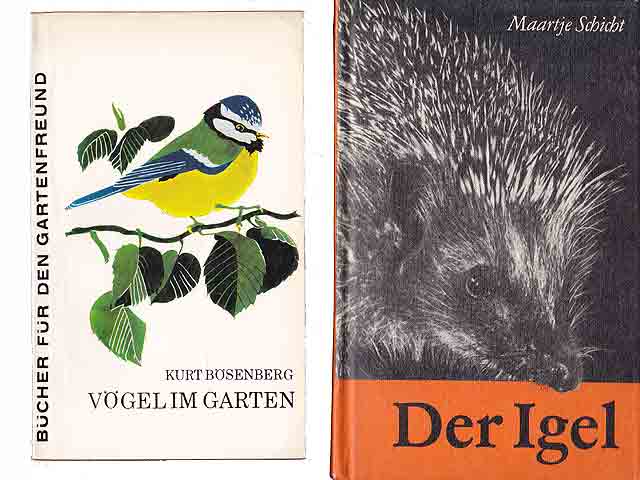 Büchersammlung „Igel, Vögel, Bienen im Garten“. 3 Titel. 