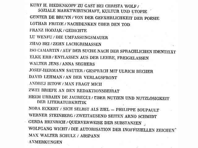 Sinn und Form. Beiträge zur Literatur. Hrsg. von der Akademie der Künste zu Berlin. 42. Jahr/1990/6. Heft/November/Dezember