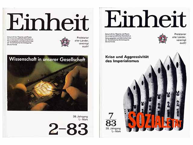 "Einheit"- Zeitschrift für Theorie und Praxis des wissenschaftlichen Sozialismus; folgende Jahrgänge sind vorhanden: 29 Titel (ca. 260 Hefte). 
