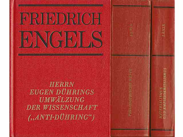 Büchersammlung "Bücherei des Marxismus-Leninismus - roter Kunstleder-Einband". 4 Titel. 