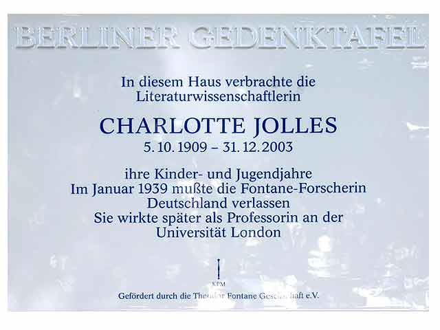 For she´s a Jolli good fellow. Charlotte Jolles zum Geburtstag. Das Buch erscheint anläßlich der Vollendung des 90. Lebensjahres von Prof. Dr. Charlotte Jolles, London,  am 5. Oktober  ...
