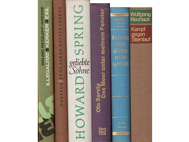 Büchersammlung "Romane, Persönliches“. 6 Titel. 