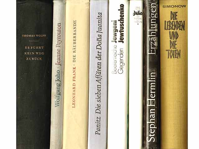 Büchersammlung „Romane, Erzählungen“. 8 Titel. 