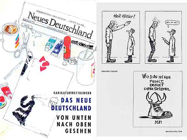 Karikaturwettbewerb. Das Neue Deutschland von Unten nach Oben gesehen