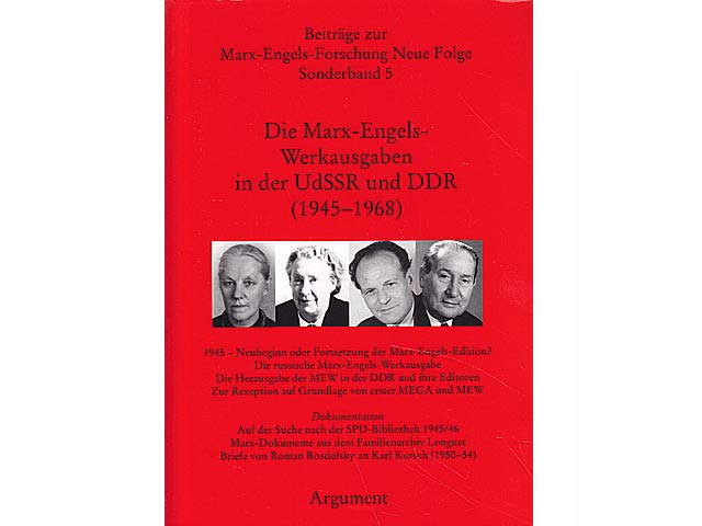 Beiträge zur Marx-Engels-Forschung Neue Folge. Sonderband 5. Die Marx-Engels-Werkausgaben in der UdSSR und DDR (1945-1968). 1. Auflage