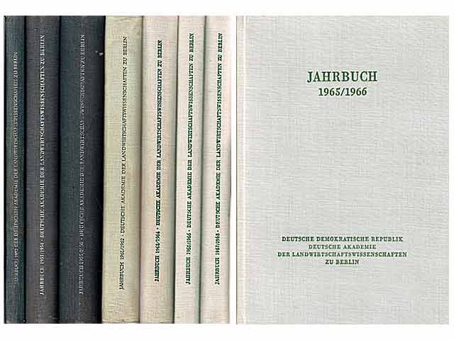 Jahrbücher der Deutschen Akademie der Landwirtschaftswissenschaften zu Berlin. 1952, 1953/1954, 1955/1956, 1961/1962, 1963/1964, 1965/1966 und 1967/1968