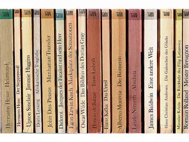 Der Büchersammlung „TdW. Taschenbibliothek der Weltliteratur, Teil 1“. 28 Titel (30 Bände). 